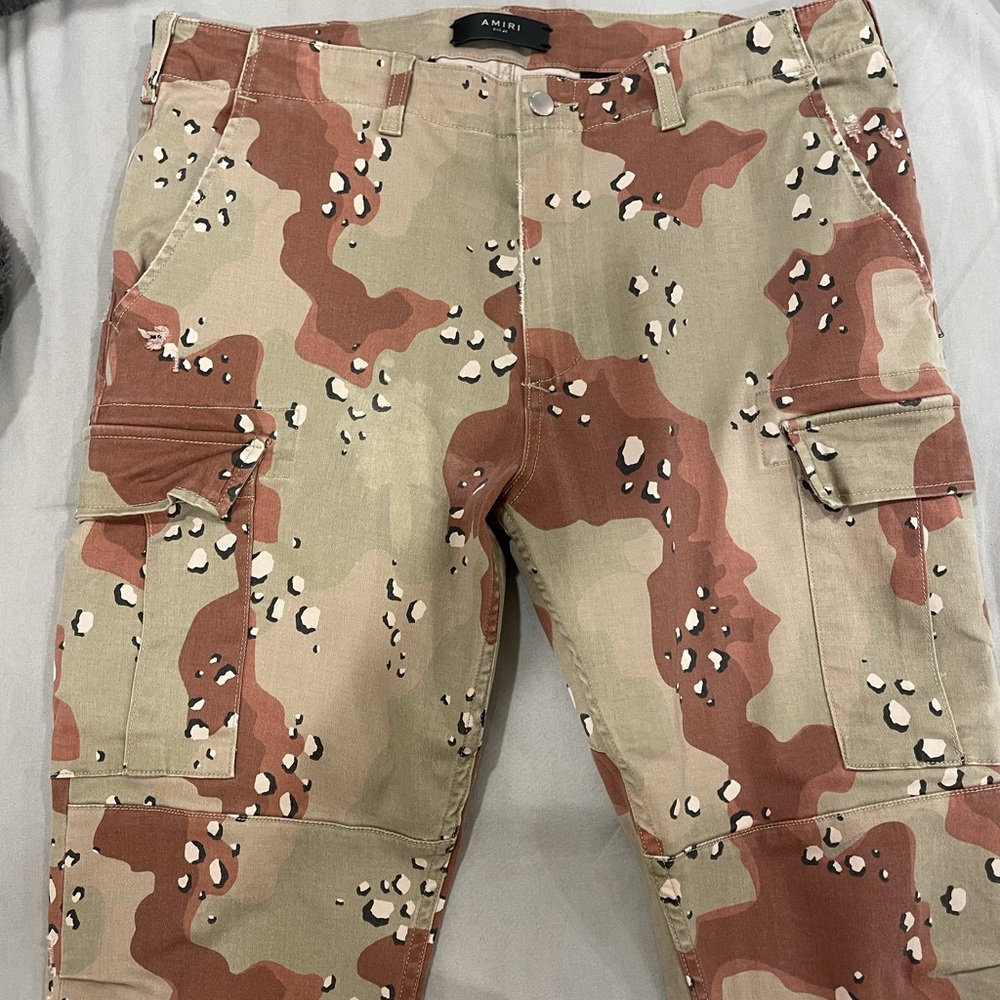 Amiri Natural Beige Desert Camo Stack Cargo Pants